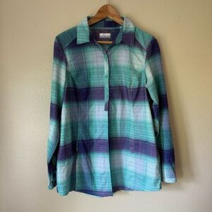 ❇️Columbia Women's Plaid Button Down Shirt - Aqua and Violet 2 for $22❇️